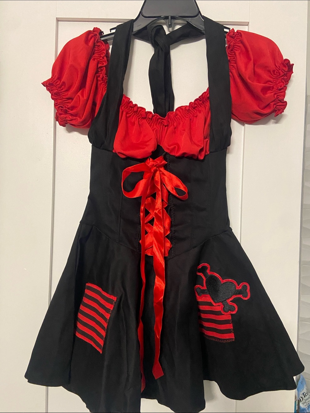 Women’s Red & Black Pirate Costume (Dress w/ accessories) Size XS